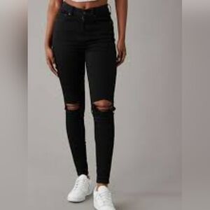 American Eagle Outfitters Distressed Black Skinny Jeans